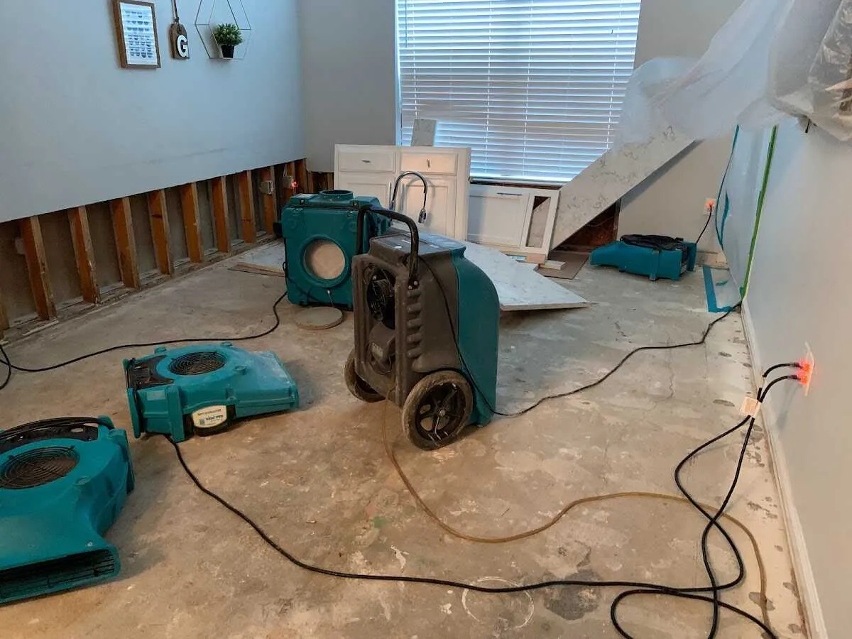 Dehumidifier in flood-cut room for Water Extraction & Removal in Streamwood